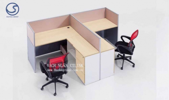 Vách ngăn bàn làm việc Gỗ 02 nhân viên